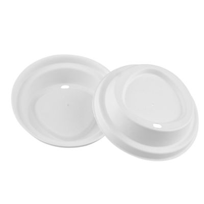 Natural Sugarcane Bagasse Pulp Cup Cover Eco Products Disposable Reusable Cup Lids With Customized
