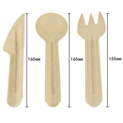 100% Biodegradable Edible Bagasse Paper Cutlery Set For Events