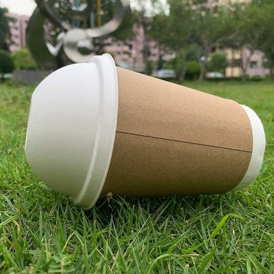Tea Cup Cover Eco Biodegradable Pulp Sugarcane Paper Dome Lids