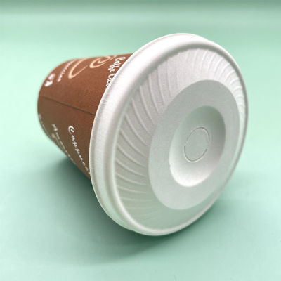90mm Cold hot Flat Disposable Biodegradable Sugarcane Bagasse Cup Lids white or natural