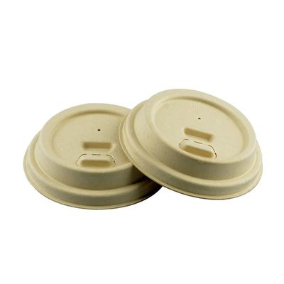80mm 90mm Eco Cup Lids 100% Natural Plant Fiber Sugarcane Bagasse Lids